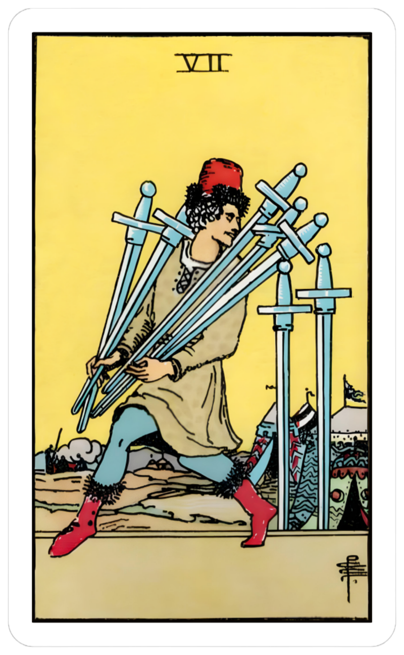 7 swords card